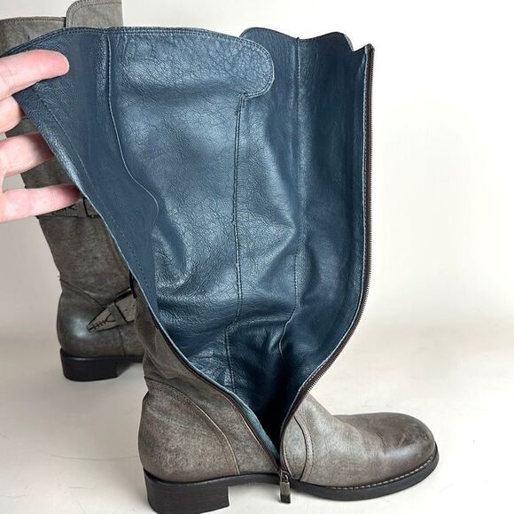 Alberto Fermani Camelot Tortaria Boots Leather Knee High Buckles 38 US 6,5 - Picture 9 of 16